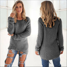 Warm Soft Sweaters For Womens Casual Solid Long Sleeve Round Neck Jumper Sweaters Jumper Tops Pullover pull femme IMY66