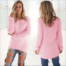 Warm Soft Sweaters For Womens Casual Solid Long Sleeve Round Neck Jumper Sweaters Jumper Tops Pullover pull femme IMY66