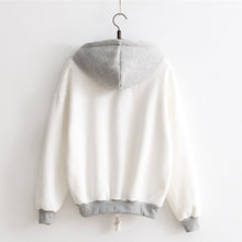 Warm Tee Shirts Sweatshirt For Women Plus Velvet Long Sleeve Tops Casual Patchwork Hoodies Hooded camisetas y top IMY66