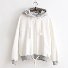 Warm Tee Shirts Sweatshirt For Women Plus Velvet Long Sleeve Tops Casual Patchwork Hoodies Hooded camisetas y top IMY66