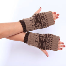 Warm Women Gloves Snowflake Short Keep Knitted Gloves tactical gloves fingerless gloves For Women IMY66