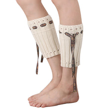 Women Boots Soft Warm Knitted Tie Leg Warmers Socks Women Solid Boot Cuffs Cover Calentadores Piernas Mujer IMY66