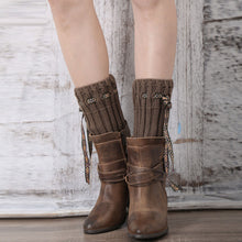 Women Boots Soft Warm Knitted Tie Leg Warmers Socks Women Solid Boot Cuffs Cover Calentadores Piernas Mujer IMY66