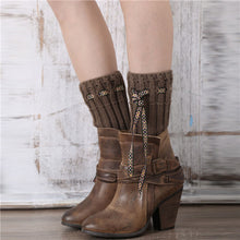 Women Boots Soft Warm Knitted Tie Leg Warmers Socks Women Solid Boot Cuffs Cover Calentadores Piernas Mujer IMY66