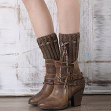 Women Boots Soft Warm Knitted Tie Leg Warmers Socks Women Solid Boot Cuffs Cover Calentadores Piernas Mujer IMY66