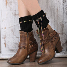 Women Boots Soft Warm Knitted Tie Leg Warmers Socks Women Solid Boot Cuffs Cover Calentadores Piernas Mujer IMY66