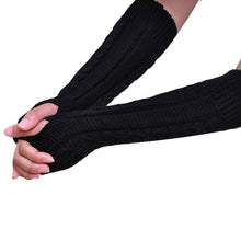 Women Girl Fingless Knitted Long Gloves Female 4 Colors IMY66