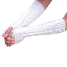 Women Girl Fingless Knitted Long Gloves Female 4 Colors IMY66