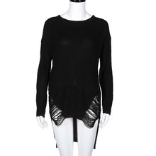 Women Girls Knitted Sweater Dress Hole Long Sleeve BodyCon Party Sweater Mini Dress Vestidos femininos IMY66