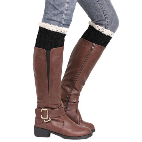 Women Leg Warmers Knitted Socks Leg Warmers Boot Keep Warm Lace Short Socks leg warmers for women boot cuff IMY66