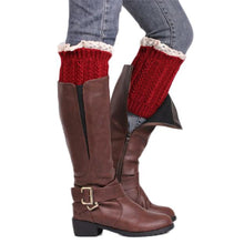 Women Leg Warmers Knitted Socks Leg Warmers Boot Keep Warm Lace Short Socks leg warmers for women boot cuff IMY66