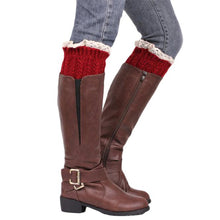 Women Leg Warmers Knitted Socks Leg Warmers Boot Keep Warm Lace Short Socks leg warmers for women boot cuff IMY66