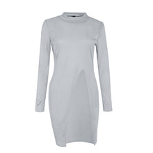 Women Long Sleeve Knitted Sweater Sexy Open Fork O Neck Sweater Jumper Tops Knitwear Dress Pullover pull femme IMY66