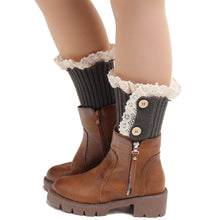 Woman Three Button Short Knitted Lace Crochet Button Leg Warmers Socks Boot Cover piernas calcetines mujer IMY66