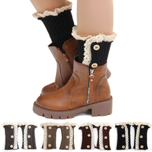 Woman Three Button Short Knitted Lace Crochet Button Leg Warmers Socks Boot Cover piernas calcetines mujer IMY66