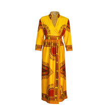 Women African Print Long Dress Ladies Sexy Maxi Dresses Casual Straight Long Sleeve Dresses vestidos femininos IMY66