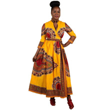 Women African Print Long Dress Ladies Sexy Maxi Dresses Casual Straight Long Sleeve Dresses vestidos femininos IMY66
