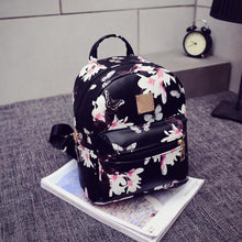 Women Backpack Causal Floral Printing PU Leather Backpacks For Girls,mochila feminina IMY66