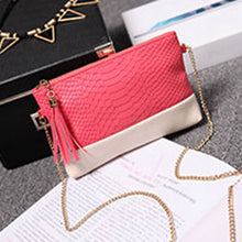 Women Bag Handbag PU Leather Patchwork Shoulder Zipper Tassel Bags Tote Messenger Crossbody Bag Purse bolsas femininas IMY66