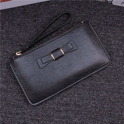 Women Bag Lady Long Wallets Bow Card Cash Receipt Holder Purse Female PU Leather Purse Clutch Handbag Carteira Feminina IMY66