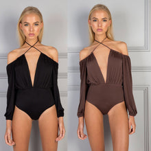 Women Bodycon Jumpsuit Bodysuit Sexy Corss Front Off Shoulder V Neck Long Sleeve Romper Playsuit Tops macacao feminino IMY66