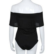 Women Bodysuit Rompers Bardot Off Shoulder Sleeveless Frill Solid Bodysuit Leotard Tops Basic Bodysuit macacao feminino IMY66