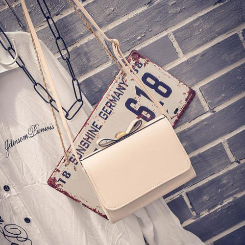 Women Bow PU Leather Handbags Lady Shoulder Messenger Crossbody Small Bag Tide bolsa feminina Dollar Price IMY66