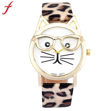 Women Cartoon Watches Ladies 3D Glasses Cat Girl Dial Quartz Wrist Watch montre femme relogio feminino Clock Hours IMY66