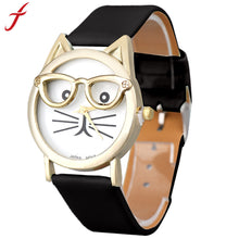 Women Cartoon Watches Ladies 3D Glasses Cat Girl Dial Quartz Wrist Watch montre femme relogio feminino Clock Hours IMY66