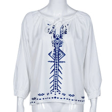 Women Casual Blouse Bohemian Style Elegant Pattern BohoBeach Cover Up Long Sleeve Blouse Tops Shirt Blusas feminina IMY66