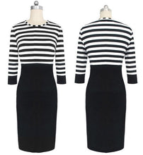 Women Casual Clothing Lady Sexy Slim Striped Bandage Bodycon Party Clubwear Pencil Dress Plus Size XL IMY66