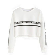 Women Casual Crop Tops T-Shirts Long Sleeve Letter Printed Hoodie Tops Tee shirts Tops Sweatershirt camisetas y tops IMY66