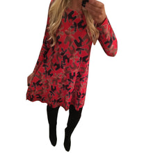 Women Casual Dress Ladies Print Swing Dress Long Sleeve Flared Party Mini Dress Vestidos femininos IMY66