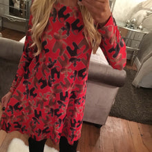 Women Casual Dress Ladies Print Swing Dress Long Sleeve Flared Party Mini Dress Vestidos femininos IMY66