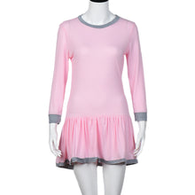 Women Casual Dress Ladies Round Neck Long Sleeve Short s Mini Dress vestidos femininos IMY66