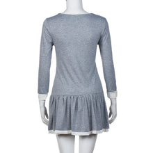 Women Casual Dress Ladies Round Neck Long Sleeve Short s Mini Dress vestidos femininos IMY66