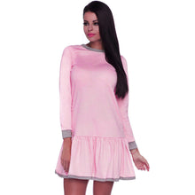 Women Casual Dress Ladies Round Neck Long Sleeve Short s Mini Dress vestidos femininos IMY66