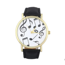 Women Casual Dress Watch Musical Notes PU Leather Band Quartz Wrist Watch montre femme relogio feminino IMY66