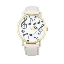 Women Casual Dress Watch Musical Notes PU Leather Band Quartz Wrist Watch montre femme relogio feminino IMY66