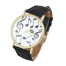 Women Casual Dress Watch Musical Notes PU Leather Band Quartz Wrist Watch montre femme relogio feminino IMY66