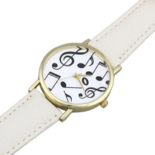 Women Casual Dress Watch Musical Notes PU Leather Band Quartz Wrist Watch montre femme relogio feminino IMY66