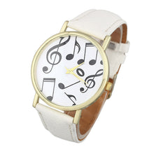 Women Casual Dress Watch Musical Notes PU Leather Band Quartz Wrist Watch montre femme relogio feminino IMY66