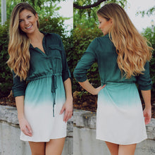 Women Casual Dresses Sexy Slim Gradient Printing Pocket Long Sleeve T-Shirts Bandage Bodycon Mini Dress vestido IMY66