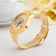 Women Casual Elephant Quartz Stainless Steel Gold Plate Strap Wrist Watch Dresses Watch IMY66