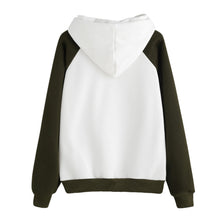 Women Casual Hoodie Sweatshirt T-Shirts Patchwork Color Long Sleeve Hooded Pullover camisas feminina camisetas y tops IMY66