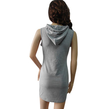 Women Casual Hoodies Dress Ladies Sleeveless Sweatshirt Suits Tracksuit femme swear Dress IMY66
