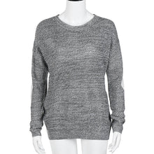 Women Casual Knitted Sweater Hearted Patch Sleeve Loose Jumper Knitwear Pullovers pull femme IMY66