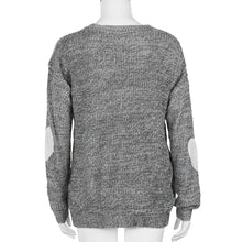 Women Casual Knitted Sweater Hearted Patch Sleeve Loose Jumper Knitwear Pullovers pull femme IMY66