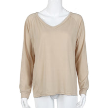 Women Casual Long Sleeve T-Shirt Solid V-Neck Sweatshirt Tops Tee Shirt camisetas y tops Blusas Femininas IMY66