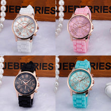 Women Casual Roman Numerals sports Band Silicone Jelly Gel Quartz Analog Wrist Watch IMY66